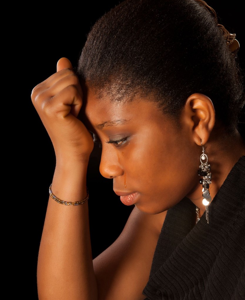 Crying Black woman